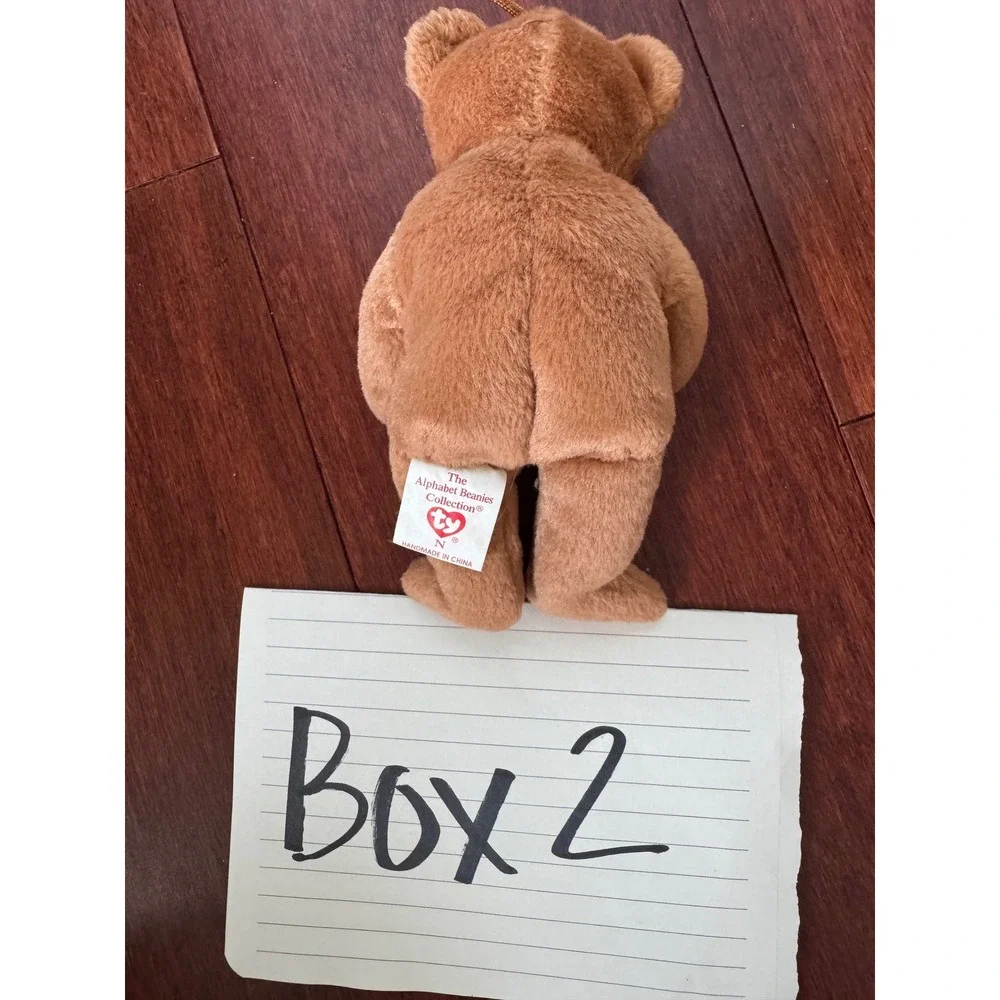 Ty Alphabet Beanies Collection Letter N Brown Teddy Bear Plush 5.5 Inch Ornament